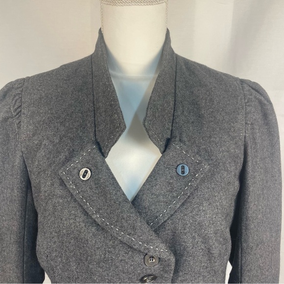 Iconoclast Gray Wool Fitted Pleated Blazer 42 - Picture 2 of 10